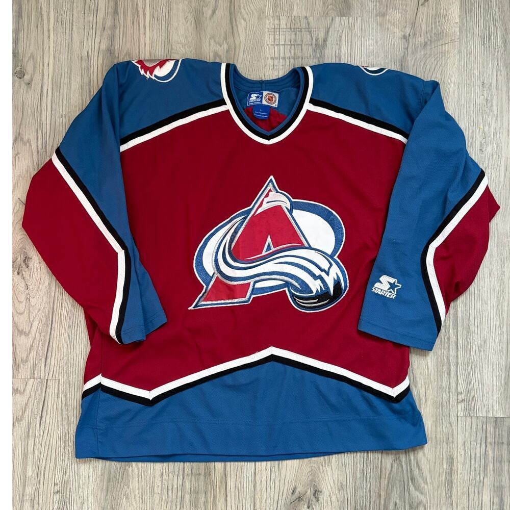 1990's Colorado Avalanche NHL Hockey Jersey Made by Starter Sz L